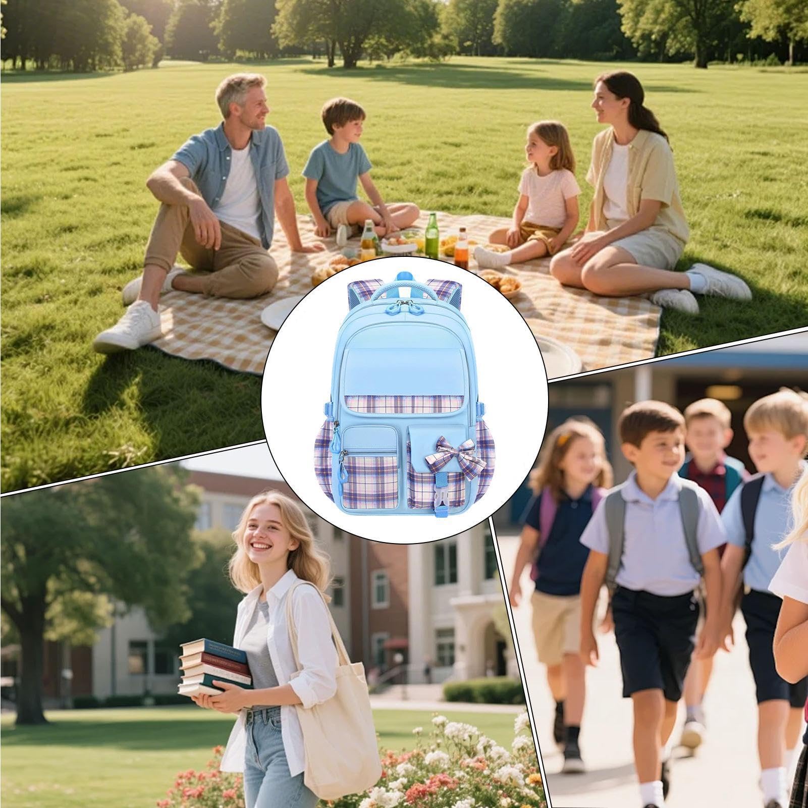 Mochila para niñas impermeable con correa ajustable y transpirable con