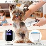 Dog Clippers for Grooming, 4 in 1 Dog Grooming Kit Hair Clipper with LCD Display, Hair Trimmer for Dogs Paw Nail Grinder,Shaver Supplies for Pet Cats