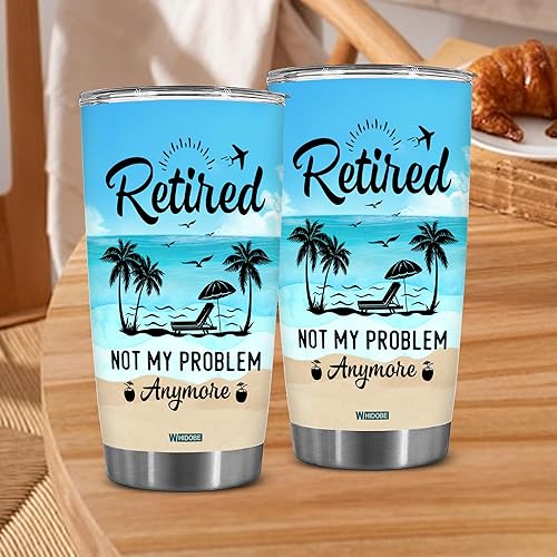 Miniatura 7 de WHIDOBE Regalos de jubilación  Regalo de Navidad para jubilación  Jubilado no es mi problema más  Taza de jubilado para hombres, mujeres, papá,