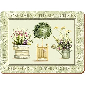 Creative Tops Premium 4-Piece Set of Topiary Cork-Backed Placemats by 40 x 29 cm 15   x 11