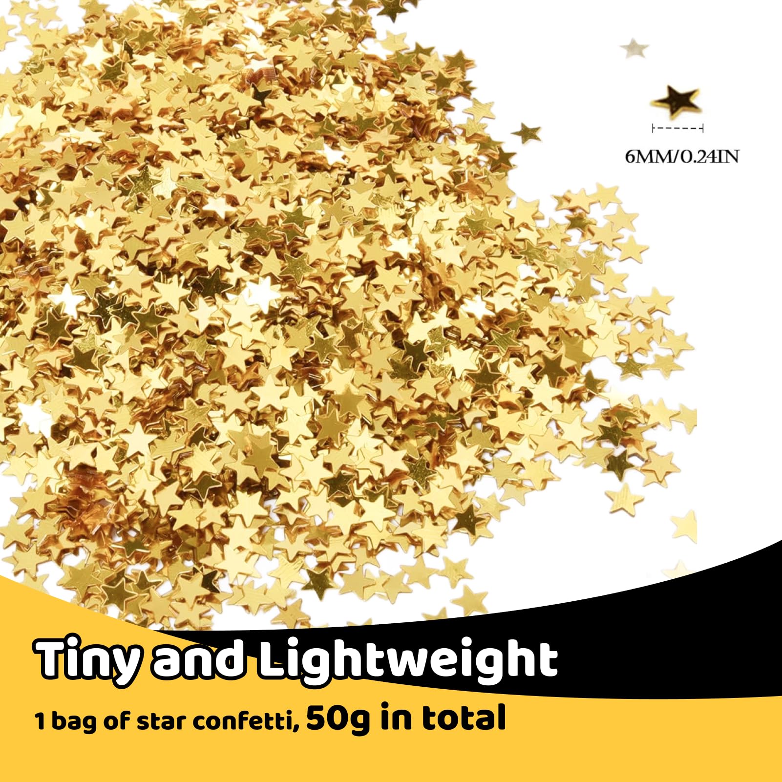 Demarsen 18000 Stuks Gouden Ster Tafel Confetti 6mm Sparkle Confetti Gouden Ster Confetti Ster Tafel Confetti voor Party Bruiloft Decoraties