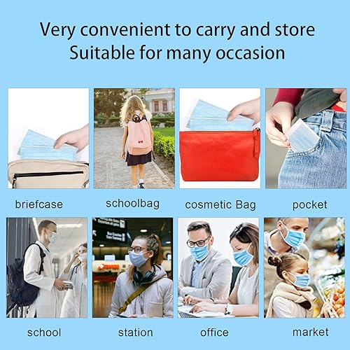 Miniatura 4 de Mascarilla desechable (50 unidades, empaquetadas individualmente), con filtro de 3 capas, Azul