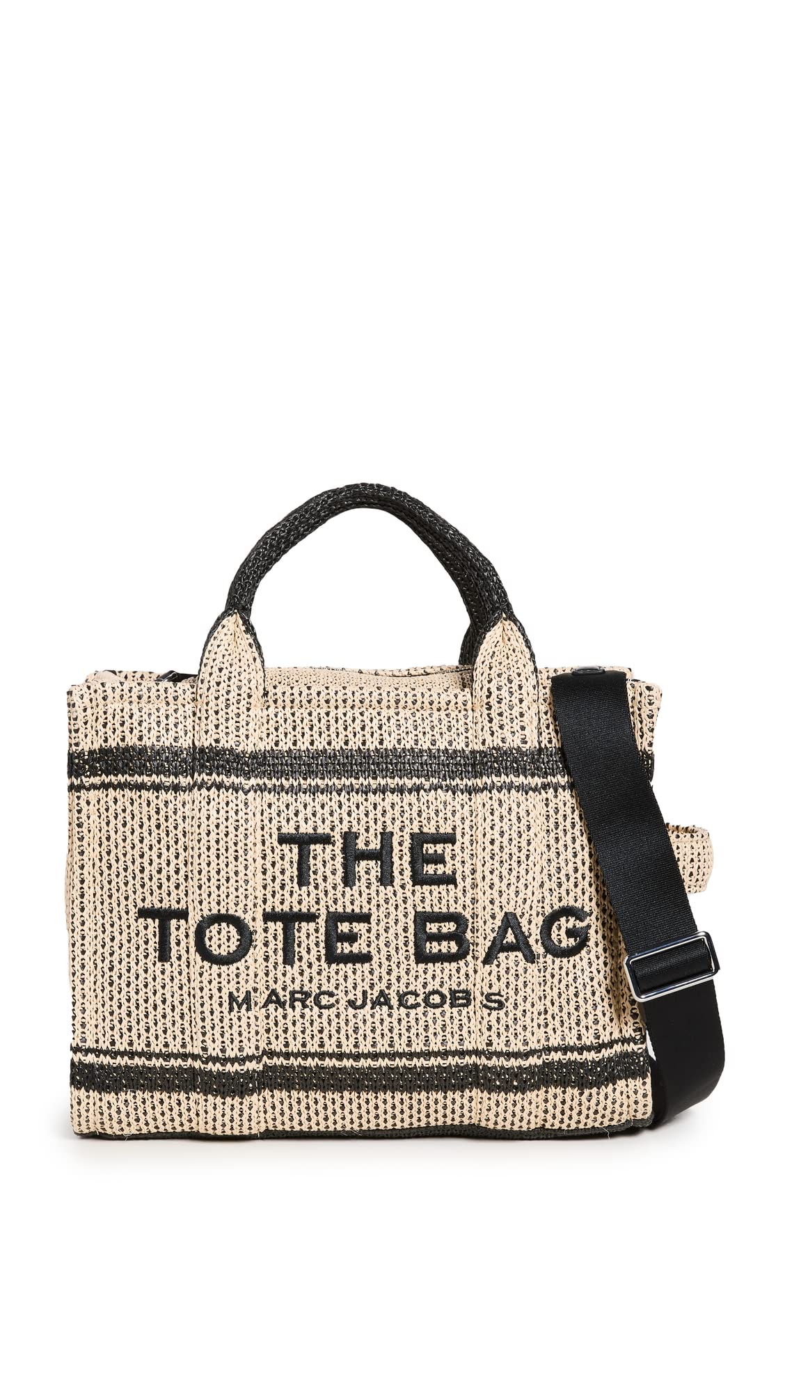 Marc Jacobs Women's The Straw Jacquard Tote Bag, Beige, Black, One
