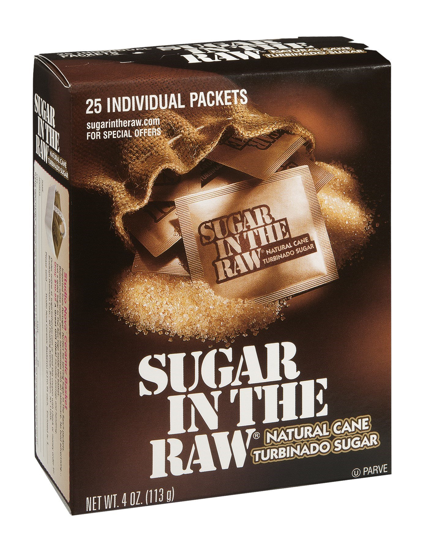 Sugar In The Raw Turbinado Cane Sugar 2-Pack (25 Individual Packets Per Box), 4 Oz Ea