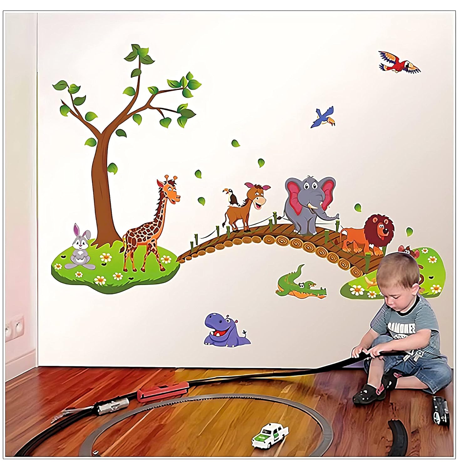 JAAMSO ROYALS Jungle Animal wall stickers for kids, wall stickers for