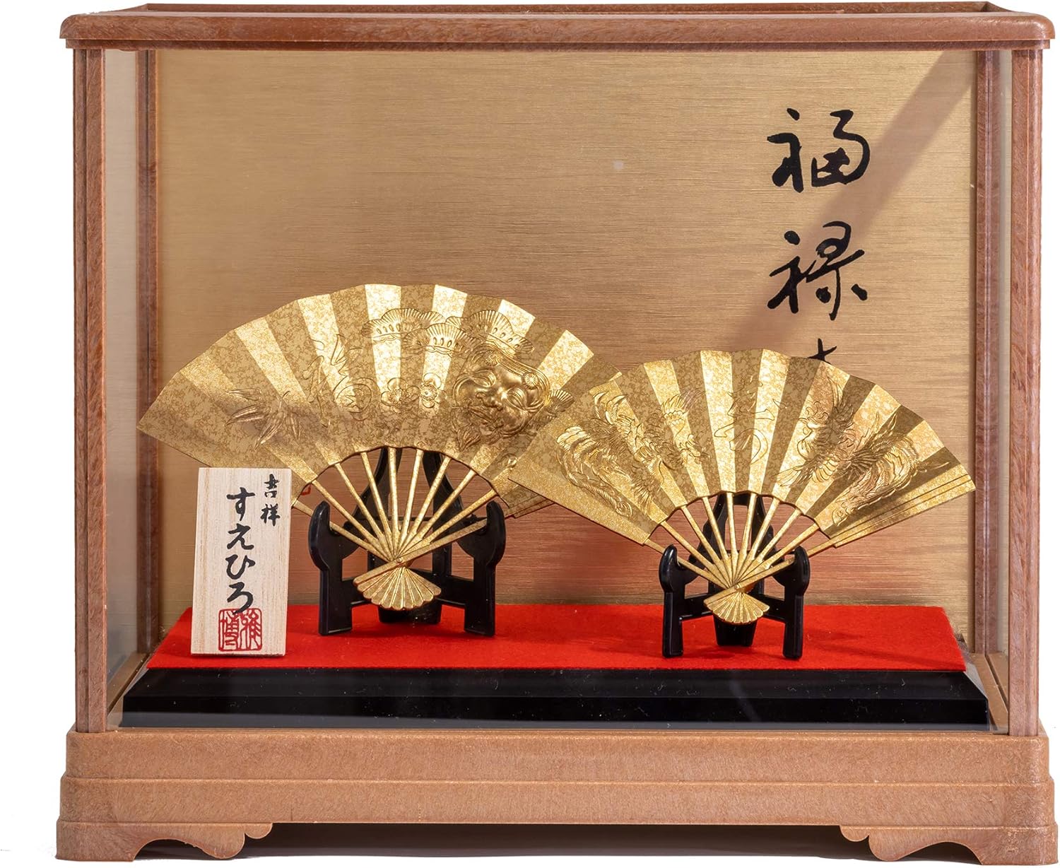 純金 扇子 置物