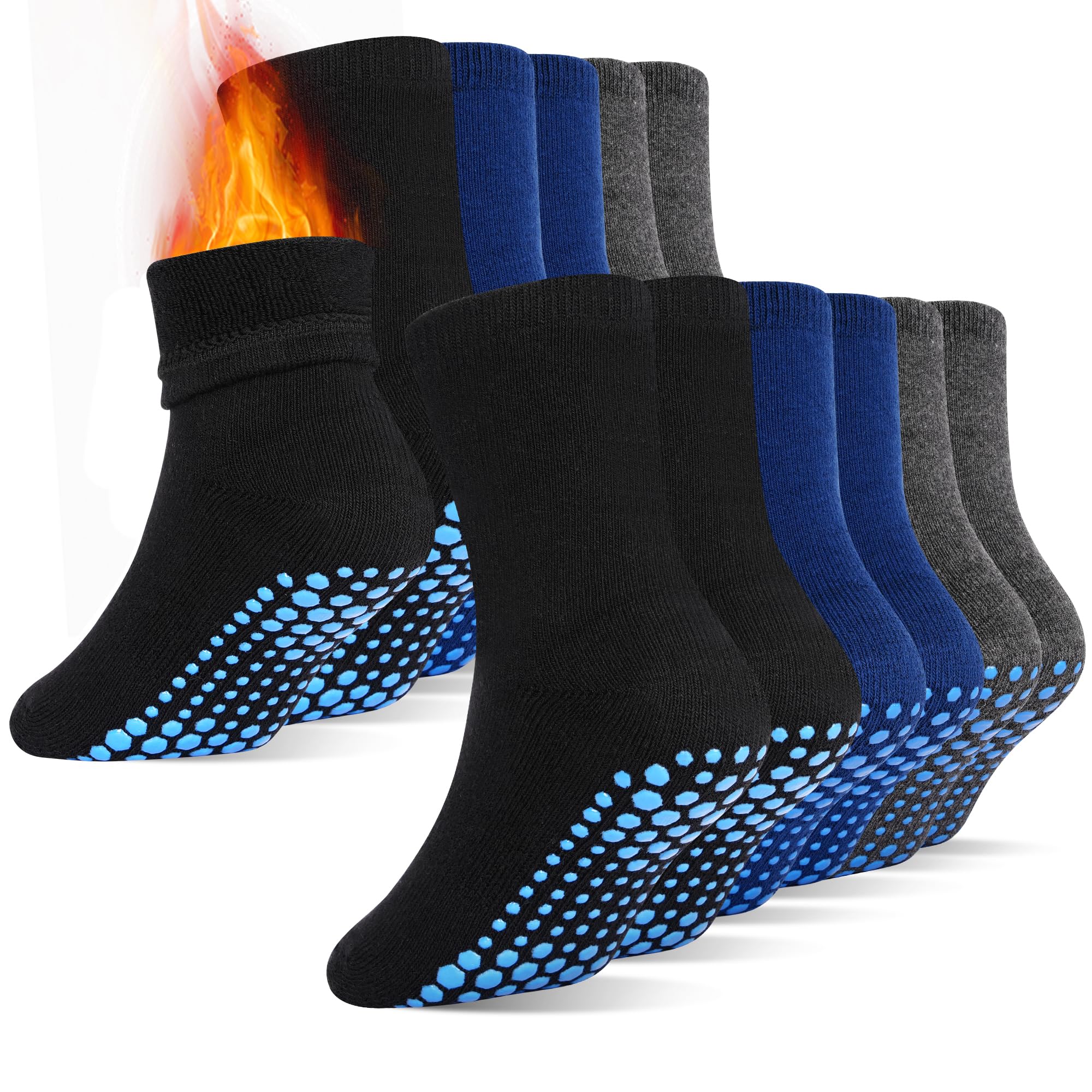 ARERWA Rutschfeste Kinder socken 1-3 Jahre Jungen Mädchen 6 Paar Baby Anti Rutsch Socken Gemütliche warme Griffsocken für Kinder Kleinkinder