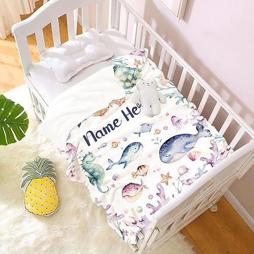 Miniatura 218 de Butterfly Custom Baby Blanket with Name Personalized Baby Blanket for Girl Boy Birthday Chirstmas Gift Customized Baby Receiving Blanket for Newborn
