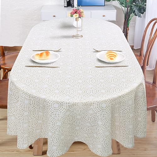 Miniatura 7 de Azxsdrf Mantel ovalado para mesa ovalada de menos de 54 x 78 pulgadas, mantel impermeable para comedor, interior y exterior, 60 x 84 pulgadas