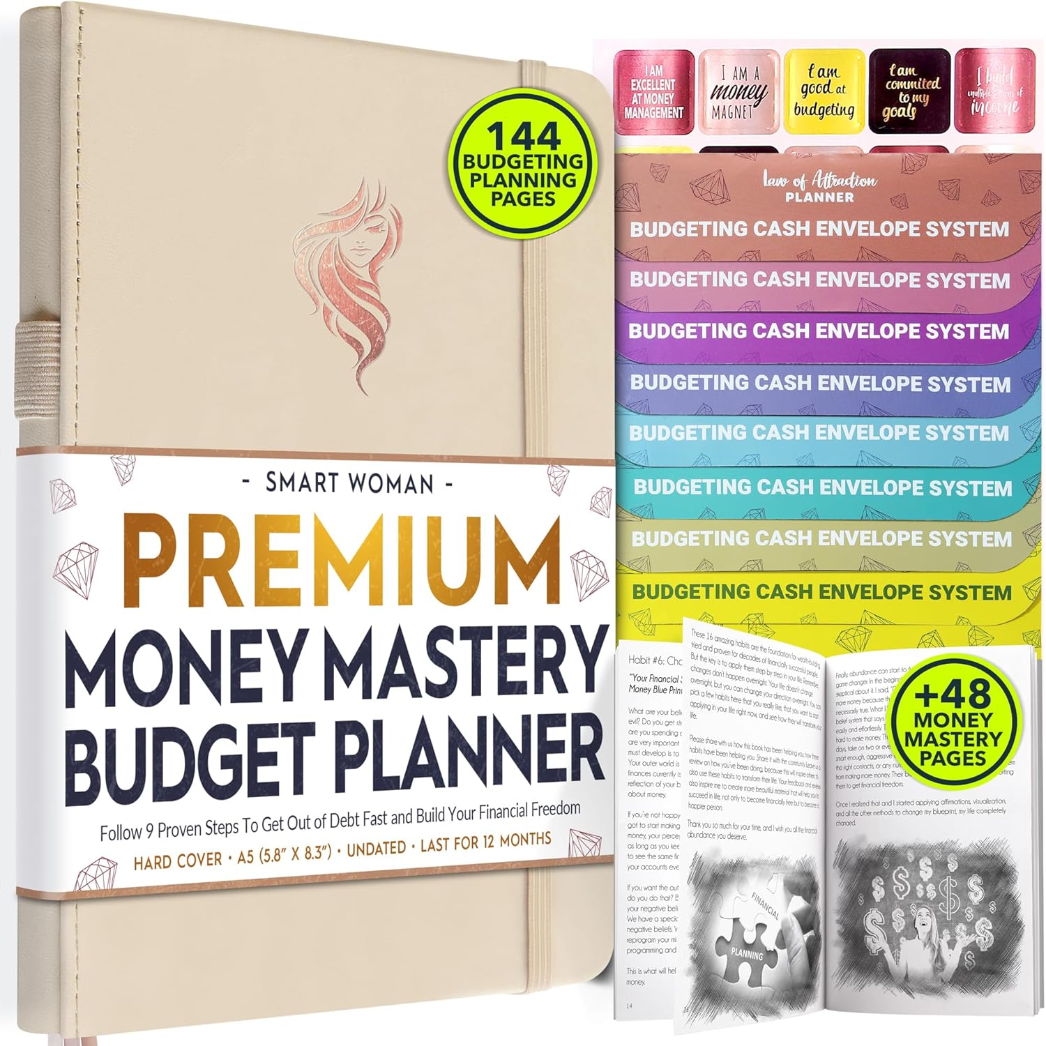 Financial Planner - Monthly Budget Planner with Cash Envelopes & Monthly Bill Organizer | A 12-Month Journey to Financial Freedom | Bill Payment Tracker Organizer, Debt, Expense Tracker & Money Saving