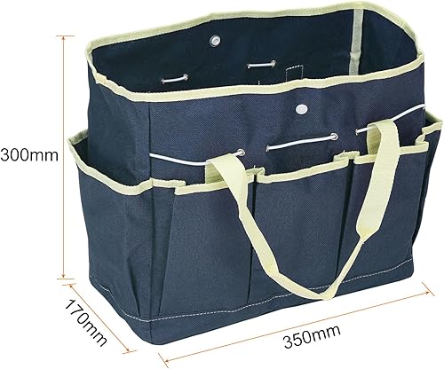 Miniatura 2 de HARFINGTON Bolsa de herramientas de jardín de 14 x 6.7 x 12 pulgadas, grande, Oxford, impermeable, con bolsillos, bolsa de mano de jardín,
