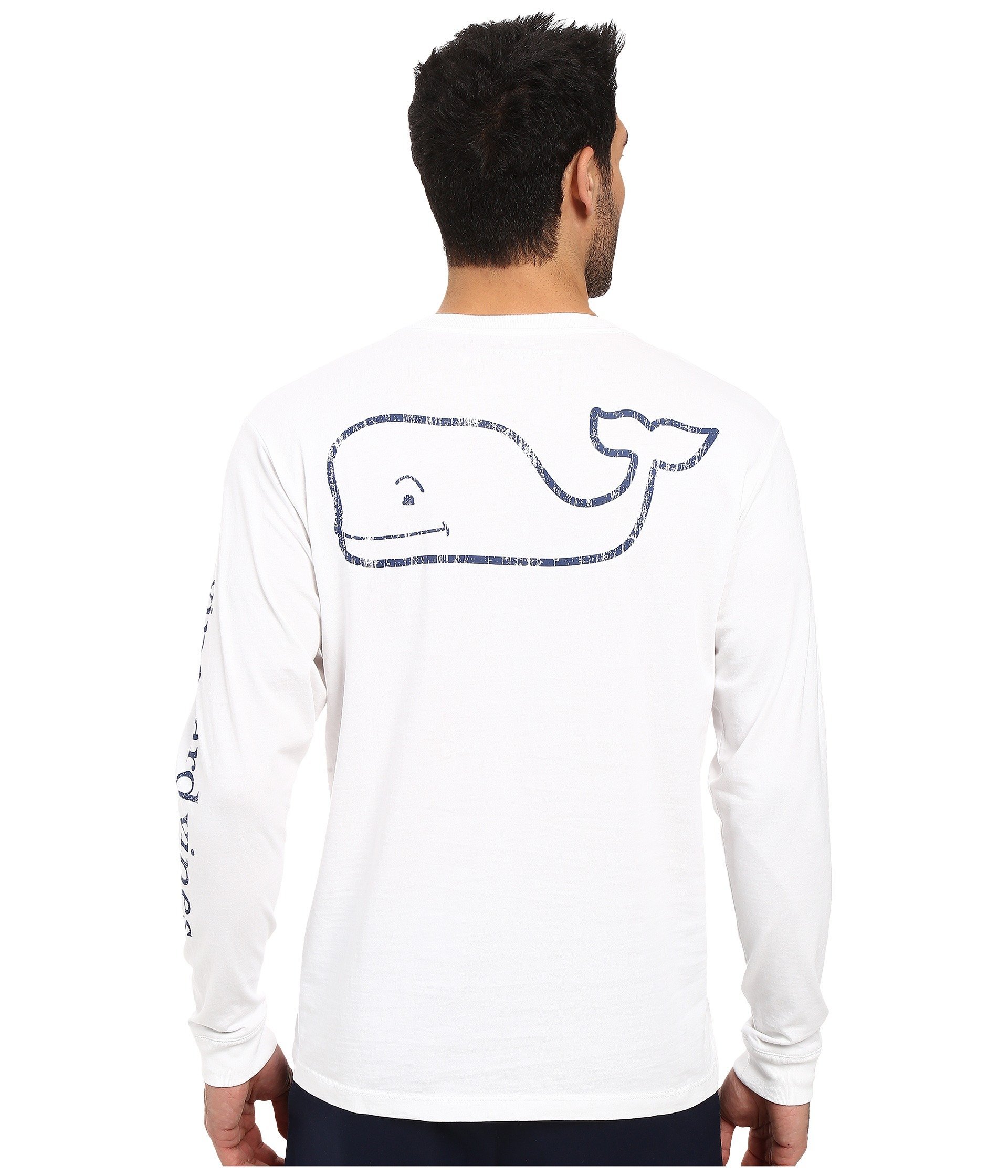 vineyard vinesMen's Long Sleeve Vintage Whale Pocket T-Shirt