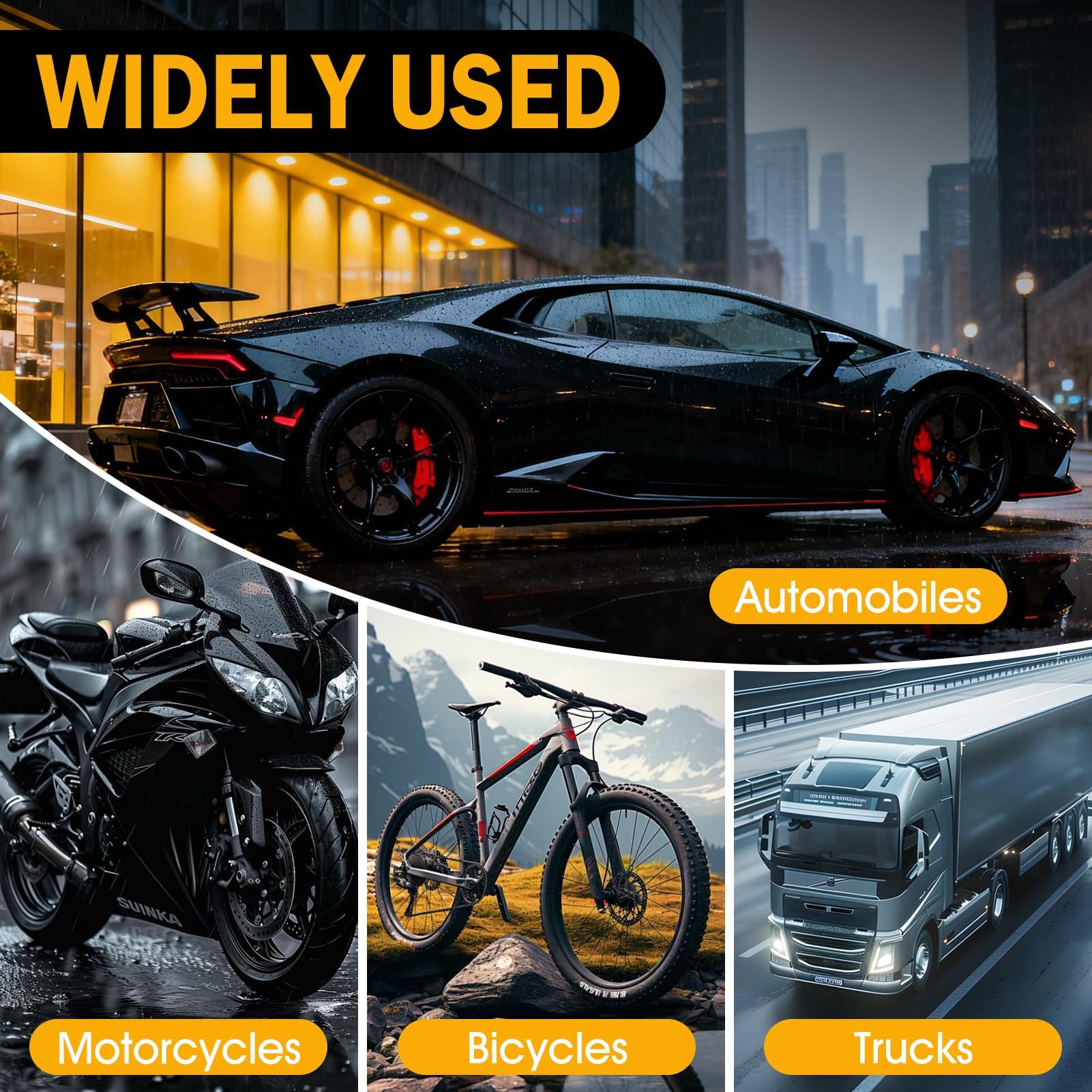 Kit Riparazione Cerchi in Lega, Vernice Cerchi in Lega, Vernice perCerchi in Lega, Abrasioni Ossidazioni Sulle Superfici dei Cerchi, Adatto per Auto, Biciclette Motociclette, Nero-02