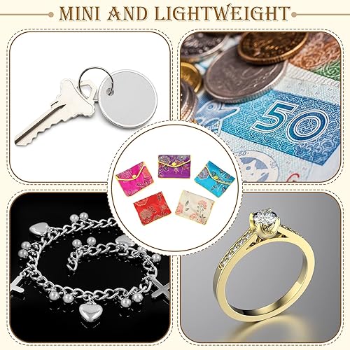 Miniatura 6 de 50 bolsas de regalo de seda para joyas, bolsas de regalo a granel, bolsa bordada de brocado de seda china con cierre a presión, bolsa de joyería