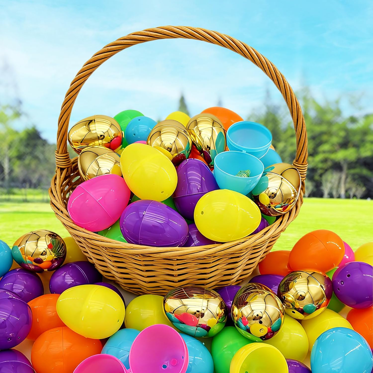 2000 Pcs Easter Eggs, 2.36" Bright Colors Plastic Easter Eggs Empty, Easter Themed, Basket Stuffers Fillers - Image 3