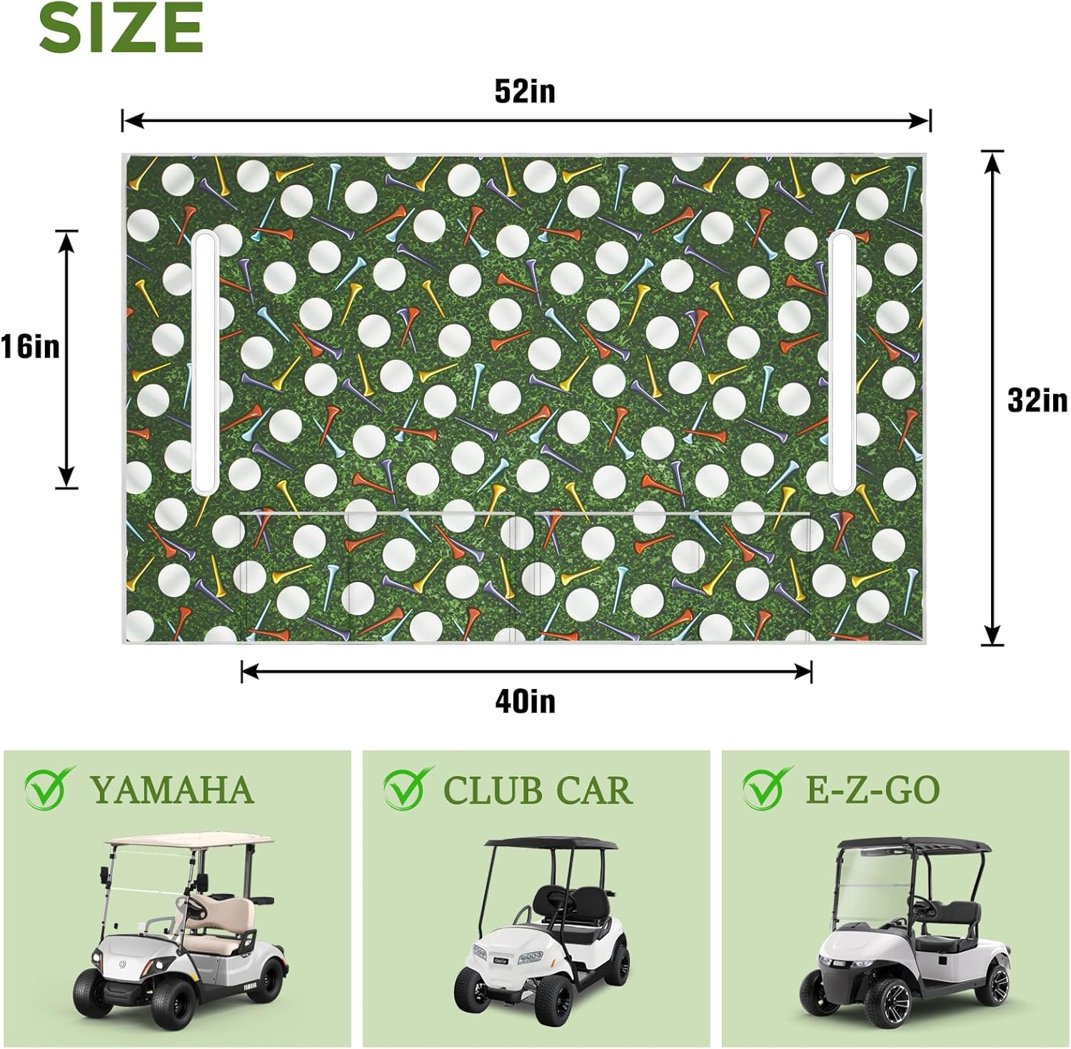 Golf Cart Seat Covers Club Car Golf Cart Accessories 4 Pockets Golf Carts Seat Towel Blanket for Men Women Golf Cart Decor