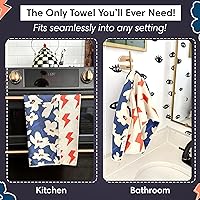 Vista 2 de crae. Toalla de microfibra reversible, ultra absorbente, de secado rápido, diseño moderno, sin arañazos, sin pelusas, para cocina, baño, limpieza