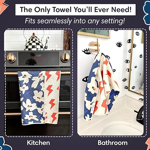 Miniatura 2 de crae. Toalla de microfibra reversible, ultra absorbente, de secado rápido, diseño moderno, sin arañazos, sin pelusas, para cocina, baño, limpieza de