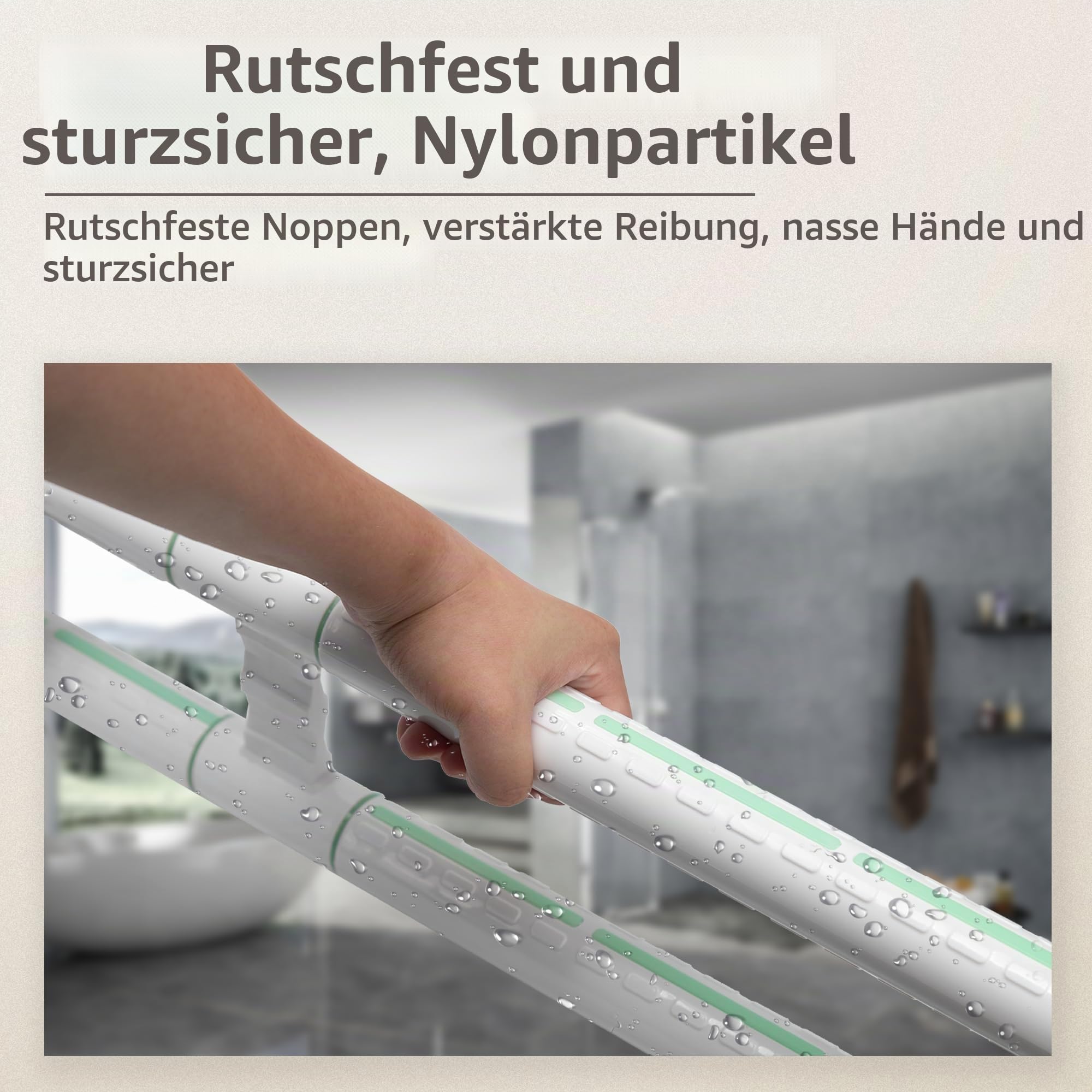 ITSOGOO Haltegriff für Senioren 70cm Behinderten WC Haltegriff mit Rutschfestem Griff,Aufstehhilfe Toilette,Dusche Klappbar Griff,Edelstahl,mit Einer Tragfähigkeit von 250kg Weiß