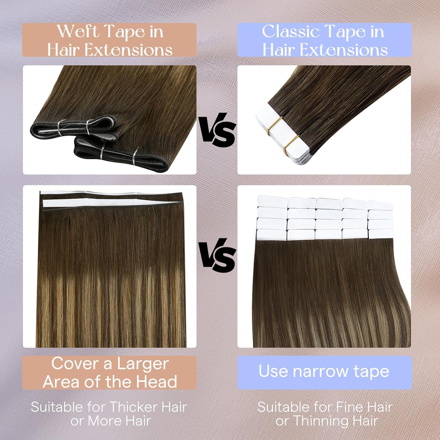 Full Shine Wide Tape Long Weft Tape in Hair Extensions Color 4/24/4 Balayage Genius Weft Tape in Extensions Human Hair 20Inch 50G Seamless Double Weft One Piece Natural Travel Friendly Styling