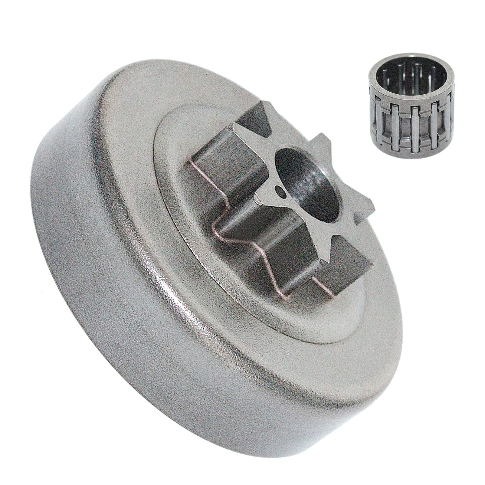 Atunee 3/8 7T Clutch Drum Rim Sprocket Kit for Stihl 038 048 MS381 Chainsaw with Needle Bearing E-Clip Washer Repair Kit Replace 1119 00071003 95129333150