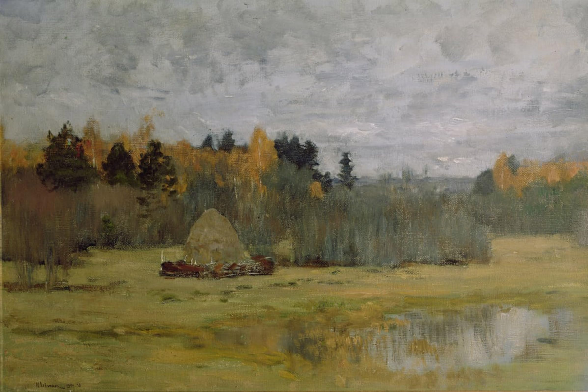 SERENDIPITP Vintage Wall Art Canvas Nordic Poster Canvas Print Picture Late Autumn by Isaak Ilyich Levitan Wall Art Poster for Home Decor 60x90cm