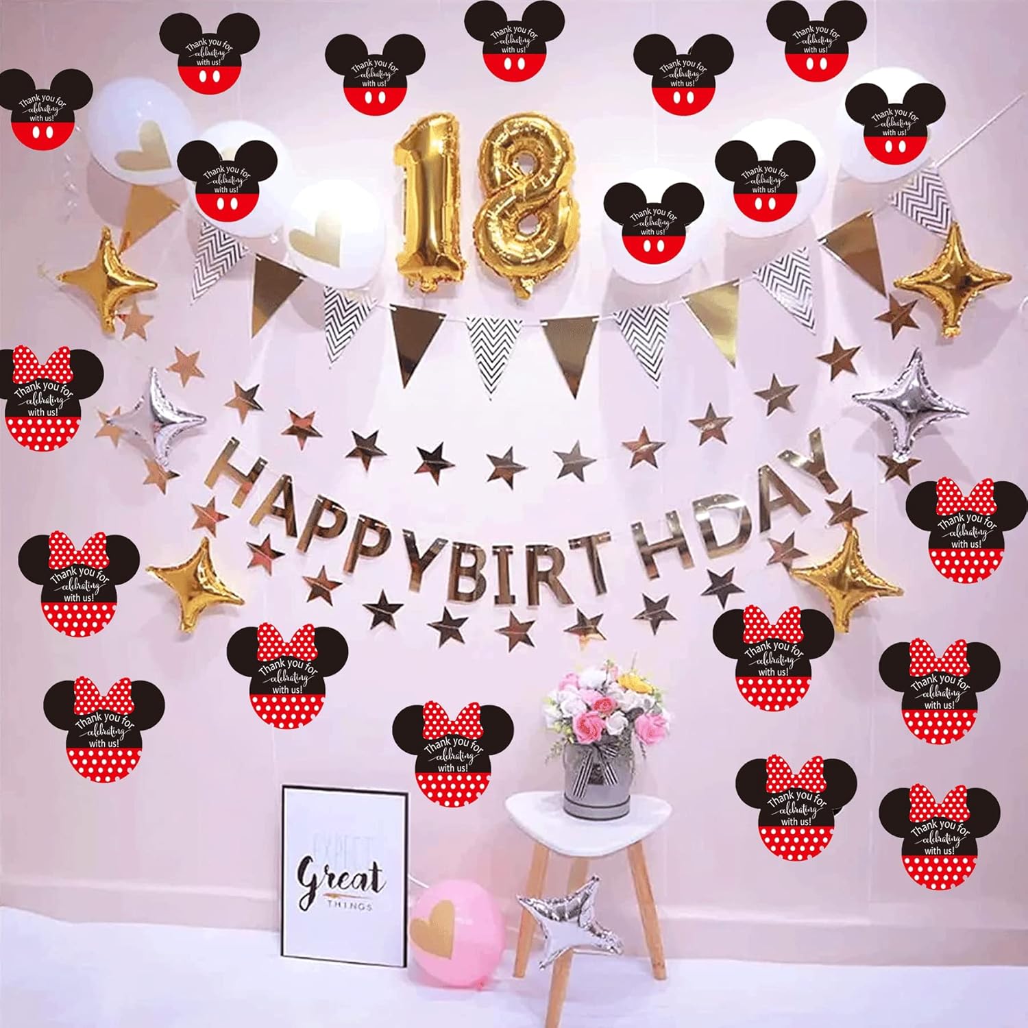 Buy Mickey/Minnie Mouse Stickers Thank You for Celebrating ...