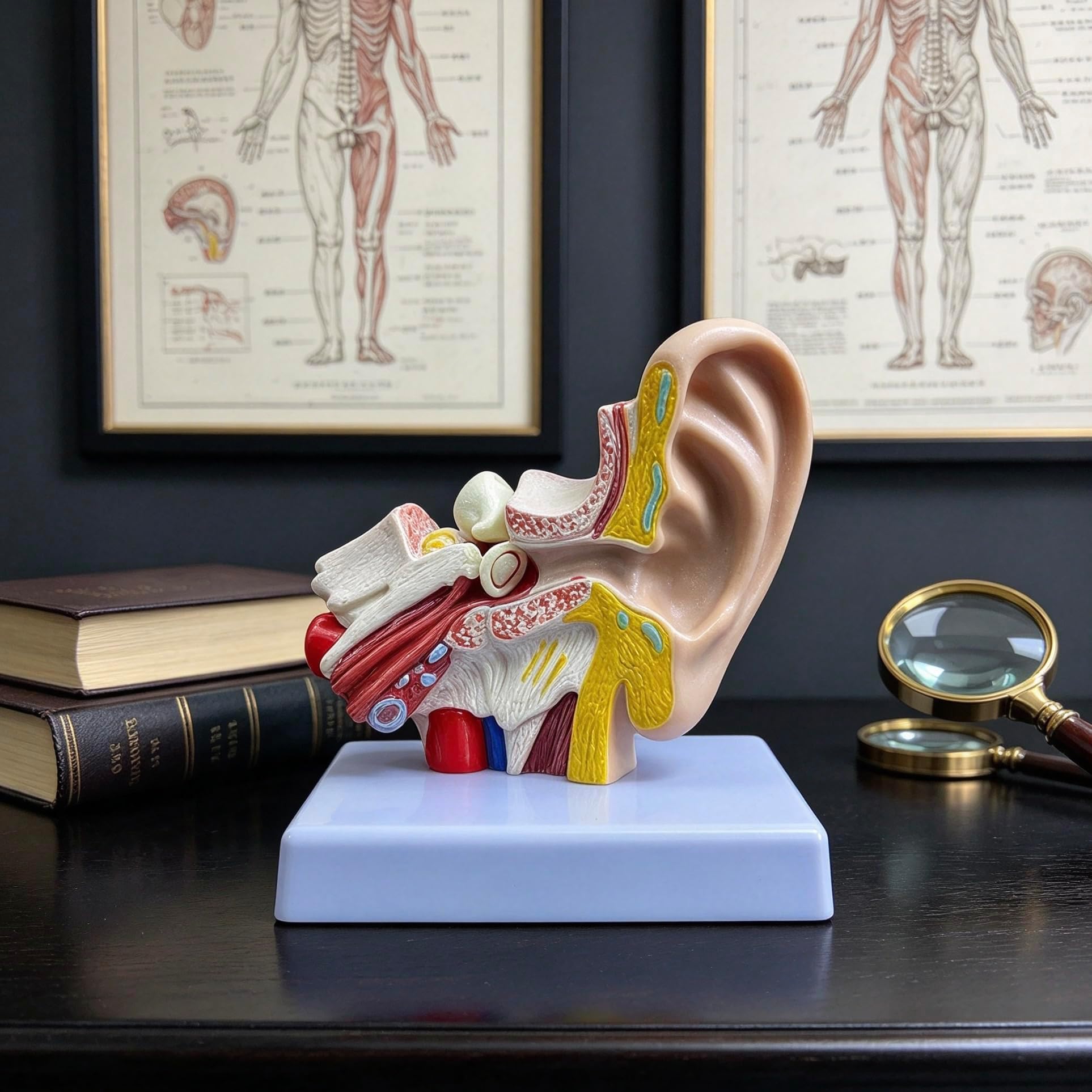 1.5X Enlarged Human Ear Model, Anatomically Accurate Ear Model Human Ear Anatomy for Science Classroom Study Display Teaching Medical Model