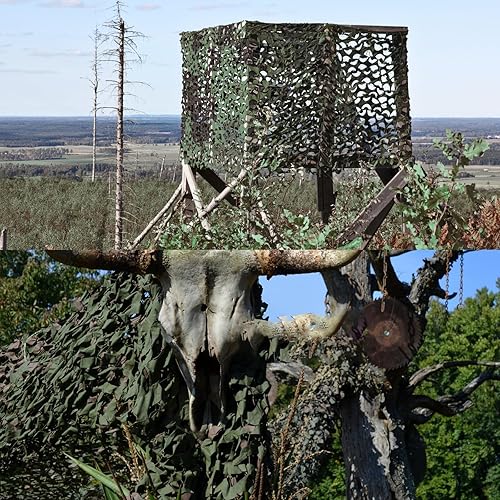 Vista 13 de Red de camuflaje de camuflaje de 20 x 20 pulgadas, 10 x 20 pulgadas, 10 x 10 pulgadas, rollo a granel de arpillera de camuflaje para caza, ciego