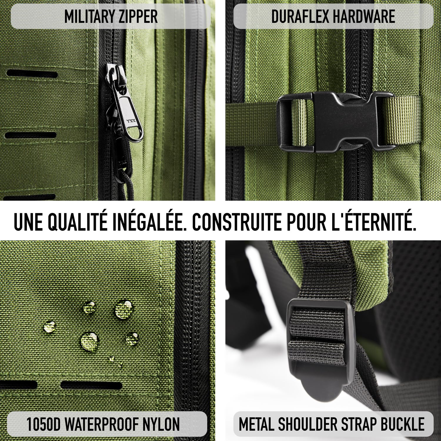 RUGSAK® ALPHA | Sac à dos tactique [15-48L] étanche & EXTREME robuste | Sac à dos militaire | pour le travail en plein air la randonnée le camping et le fitness | Sac à dos de voyage hommes & femmes