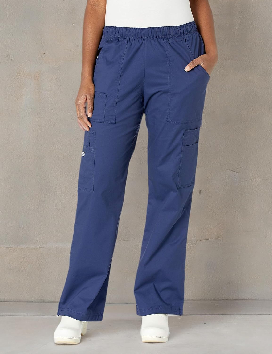 Cherokee Scrub Pants for Women Mid Rise Pull-On Cargo Medical Uniform 7 Pocket Elastic Waist Adjustable Hem Stretch – 4005 - Image 7