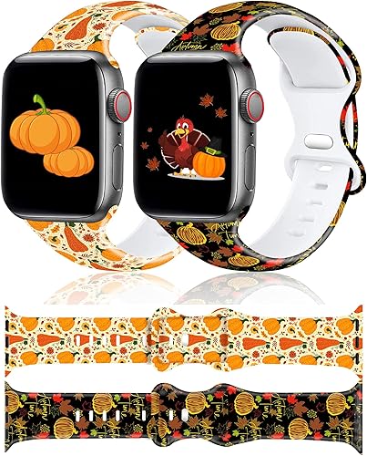 Miniatura 1 de Paquete de 2 correas de reloj de Navidad para Apple Watch de 1.496 pulgadas, 1.575 pulgadas, 1.614 pulgadas, 1.654 pulgadas, 1.732 pulgadas, 1.772