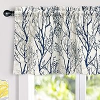 Vista 16 de DriftAway Cenefa con forro de lino de doble capa con aislamiento térmico para oscurecer la habitación, cenefas opacas de 3 pulgadas, bolsillo