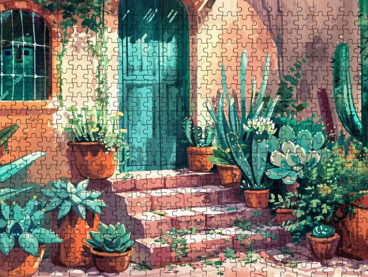 Domy Kaktusów, Puzzle 3000 elementów dla dorosłych, drewniana układanka