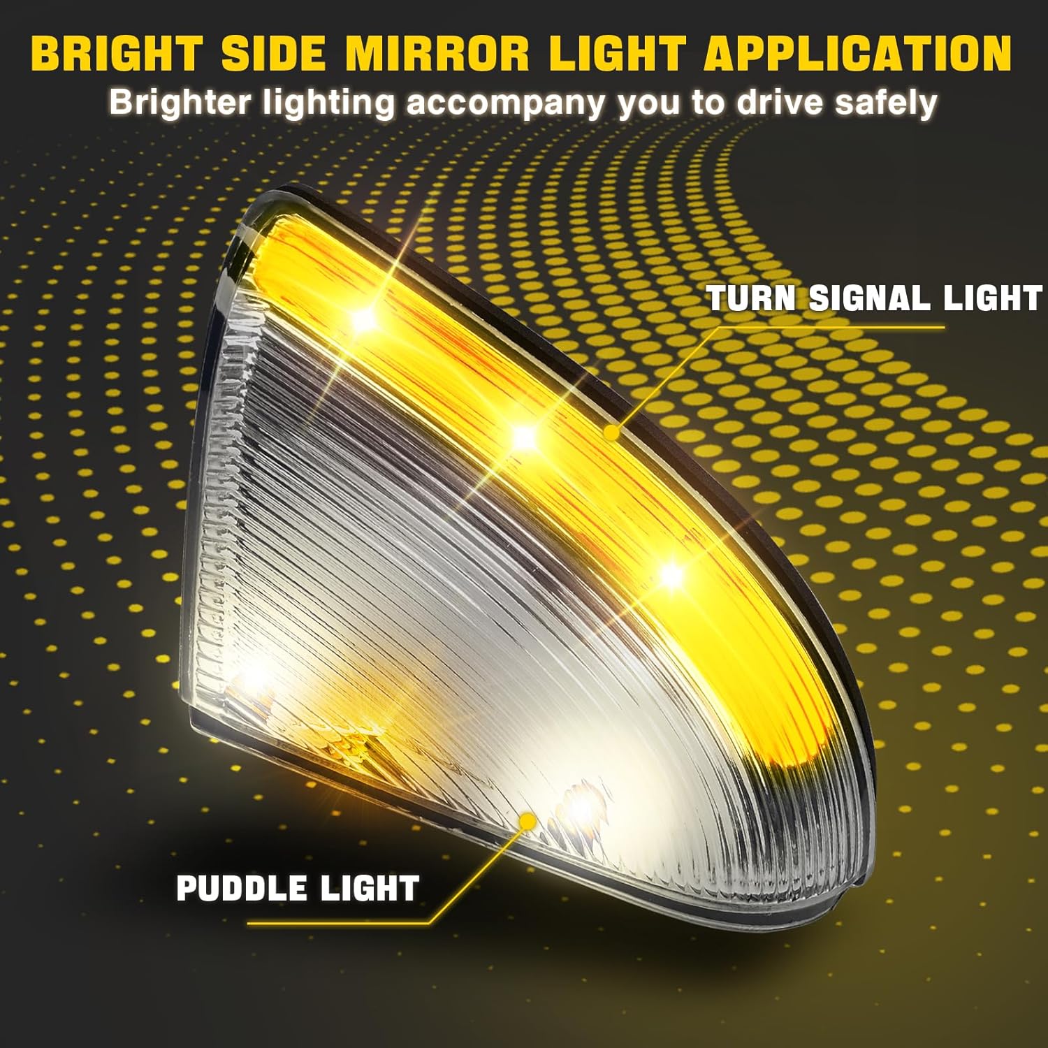 WEILEITE LED Side Mirror Light Turn Signal Bulb Puddle Lamp Lens Cover Fit For Dodge Ram 1500 2009-2018 Ram 2500 2010-2018 Replaces 68064949AA/68064949AA 68232479AA/68232479AA