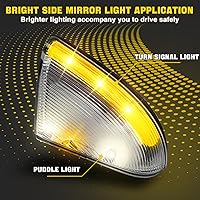 Vista 3 de WEILEITE Bombilla LED para espejo lateral, bombilla de señal de giro, cubierta de lente para Dodge Ram 1500 2009-2011 2012 2013 2014 2015 2016 2017