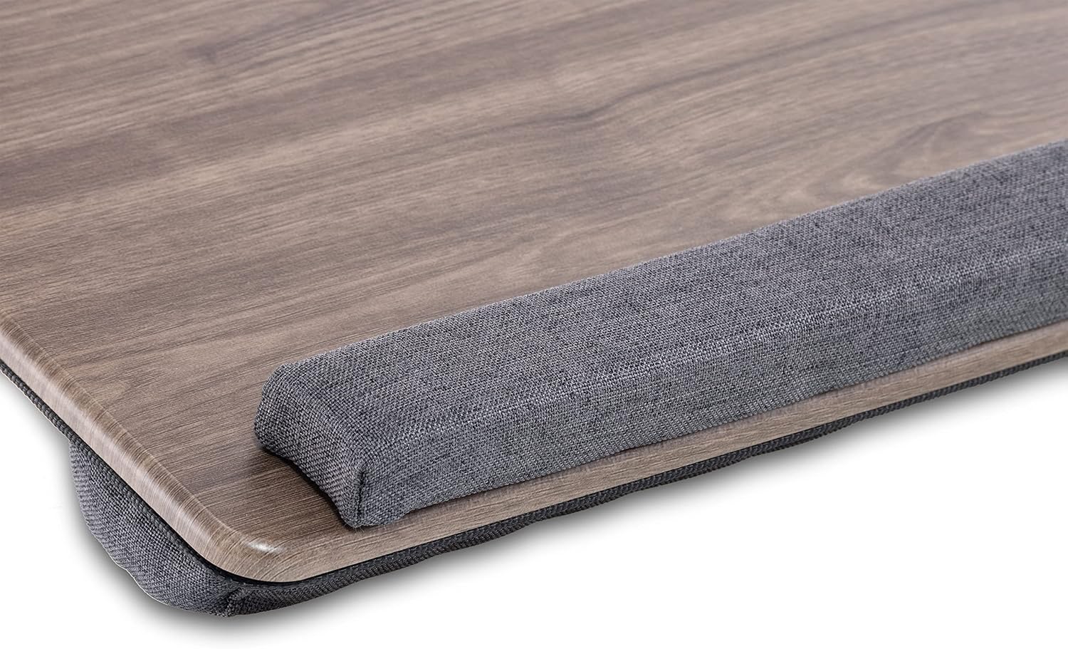 Husband Pillow - Bed Tray Desk, Adjustable Hard Wood PVC Desktop Lap Desk, Portable Laptop Table Stand Foldable Laptop Tray for Sofa Couch Floor (Large, Gray)