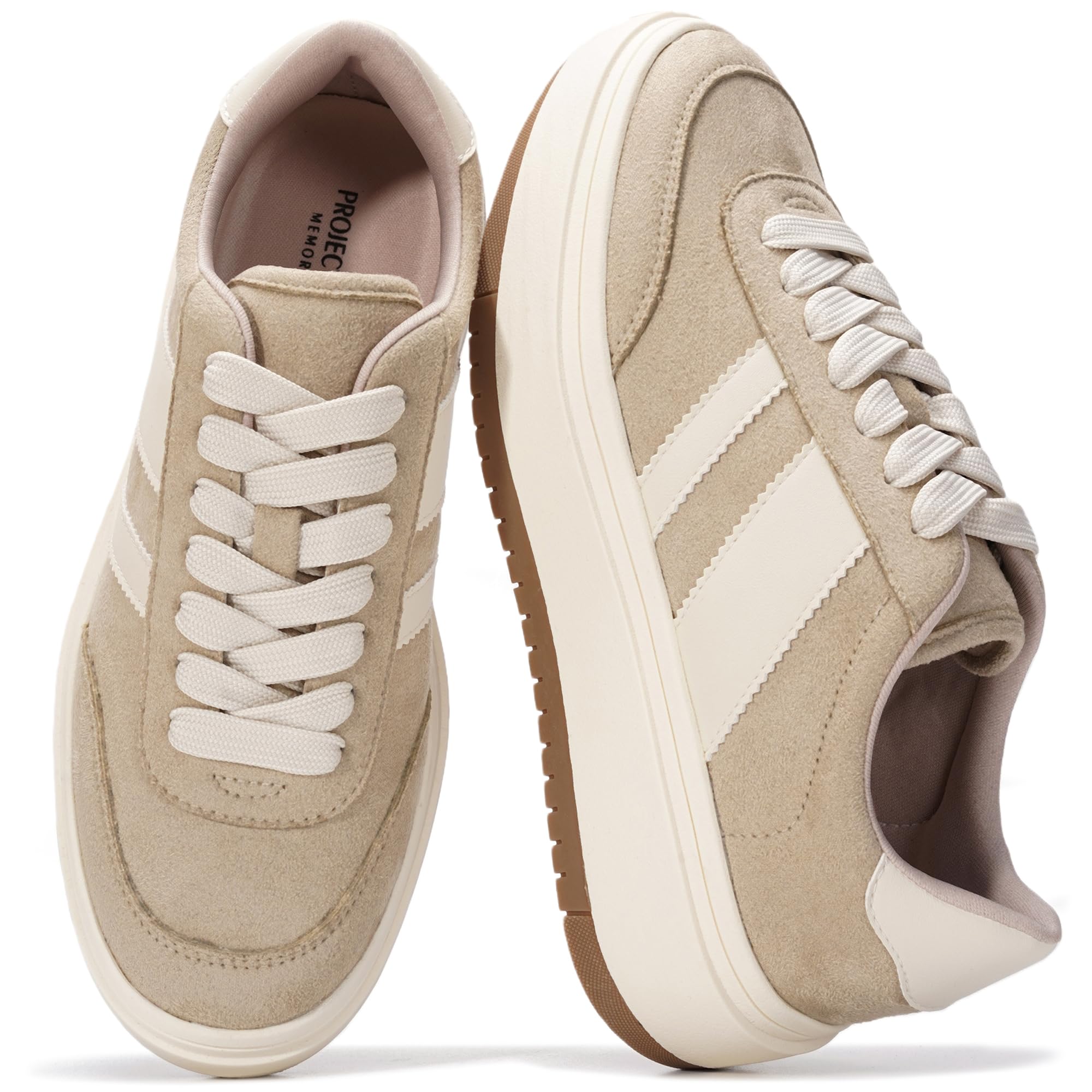 Project Cloud Platform Sneakers for Women - Lightweight Memory Foam Insole Womens Sneakers - Non-Slip Fashion Sneakers for Women Footwear - Women's