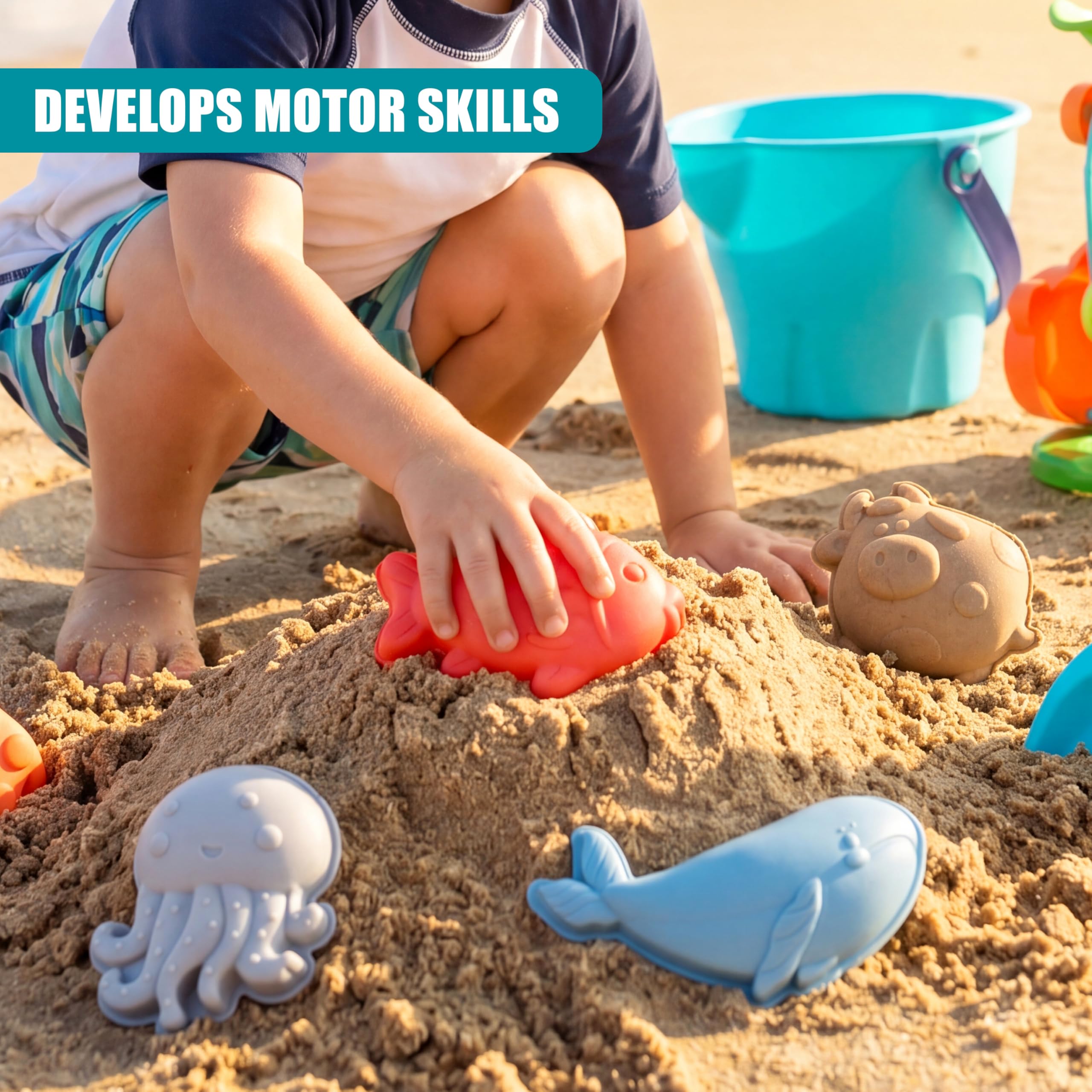 Sandwagen & Zubehör, Gabel, Spaten, Strand, Garten, Spielzeug, Kinder, 5-teiliges Set