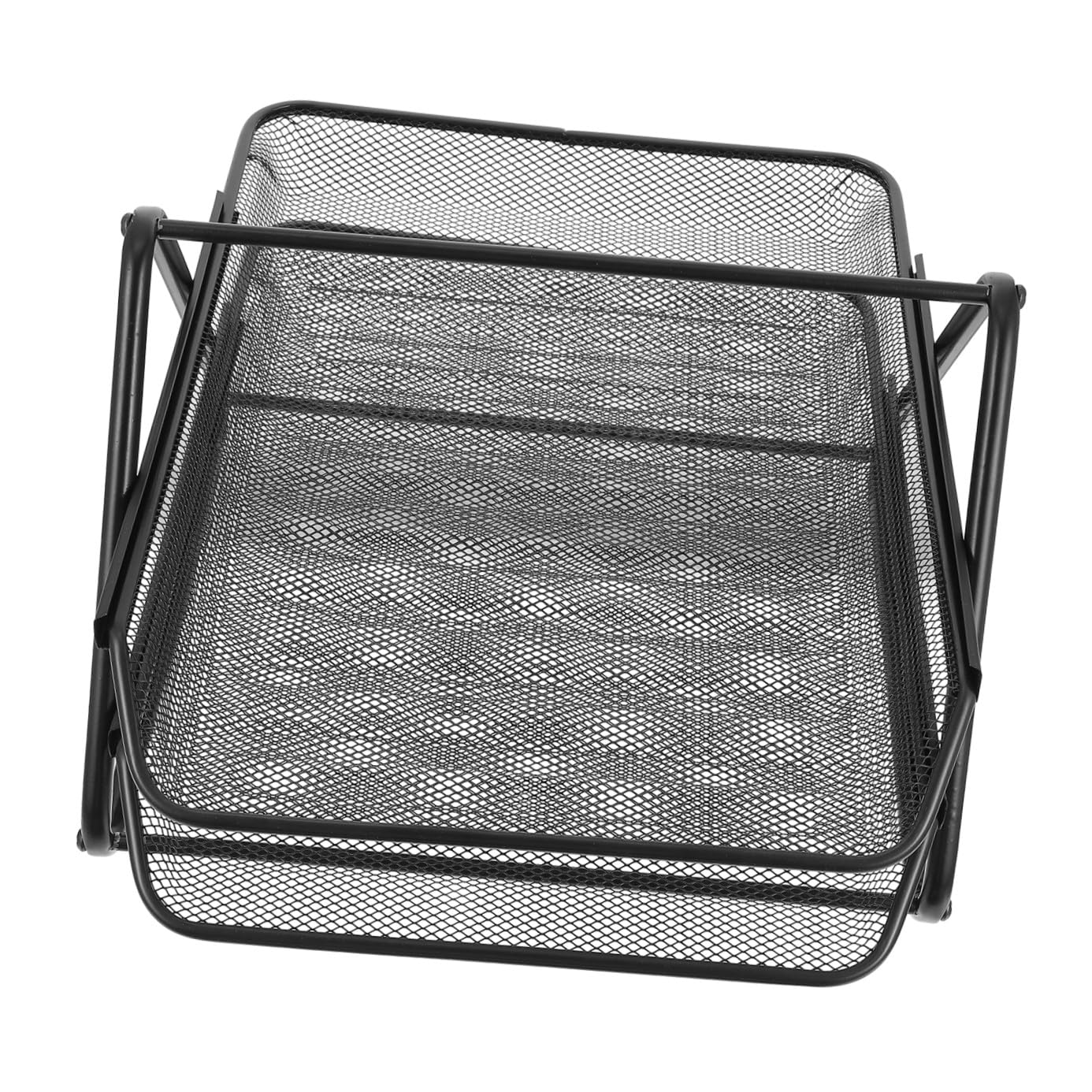 Schreibtisch-Aktenregal – zweilagiger Eisen-Netzhalter, 35 x 29 x 22 cm, für Büro und Zuhause, stilvolle Dokumente, platzsparendes Schreibtischzubehör