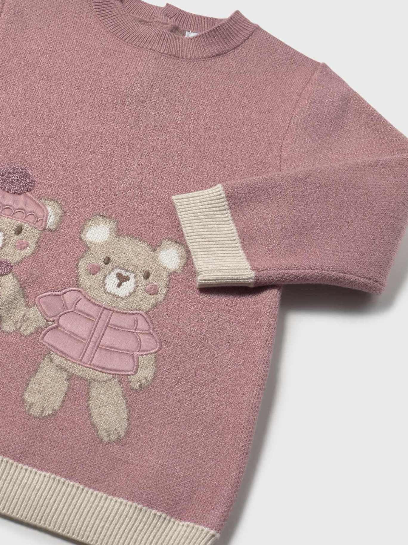 Mayoral Vestito Maglia Jacquard per Bimba Orchidea