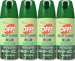 Off! Deep Woods Dry Aerosol Insect Repellent, 2.5 Ounce (4 Count)