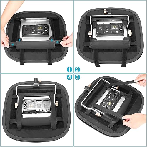 Miniatura 4 de NEEWER Paquete de 2 paneles de luz LED para luz de video 660 480, exterior de 16.3 x 6.5 pulgadas, interior de 9.8 x 8.7 pulgadas, difusor de luz