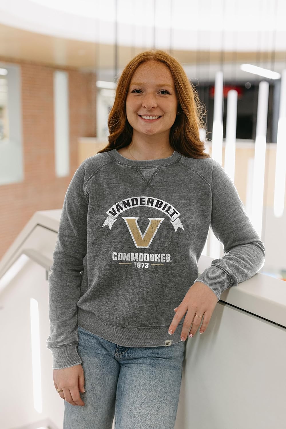 Blue 84 NCAA womens Ncaa Officially Licensed Women's Crewneck Sweatshirt Burnout Vintage Scholar