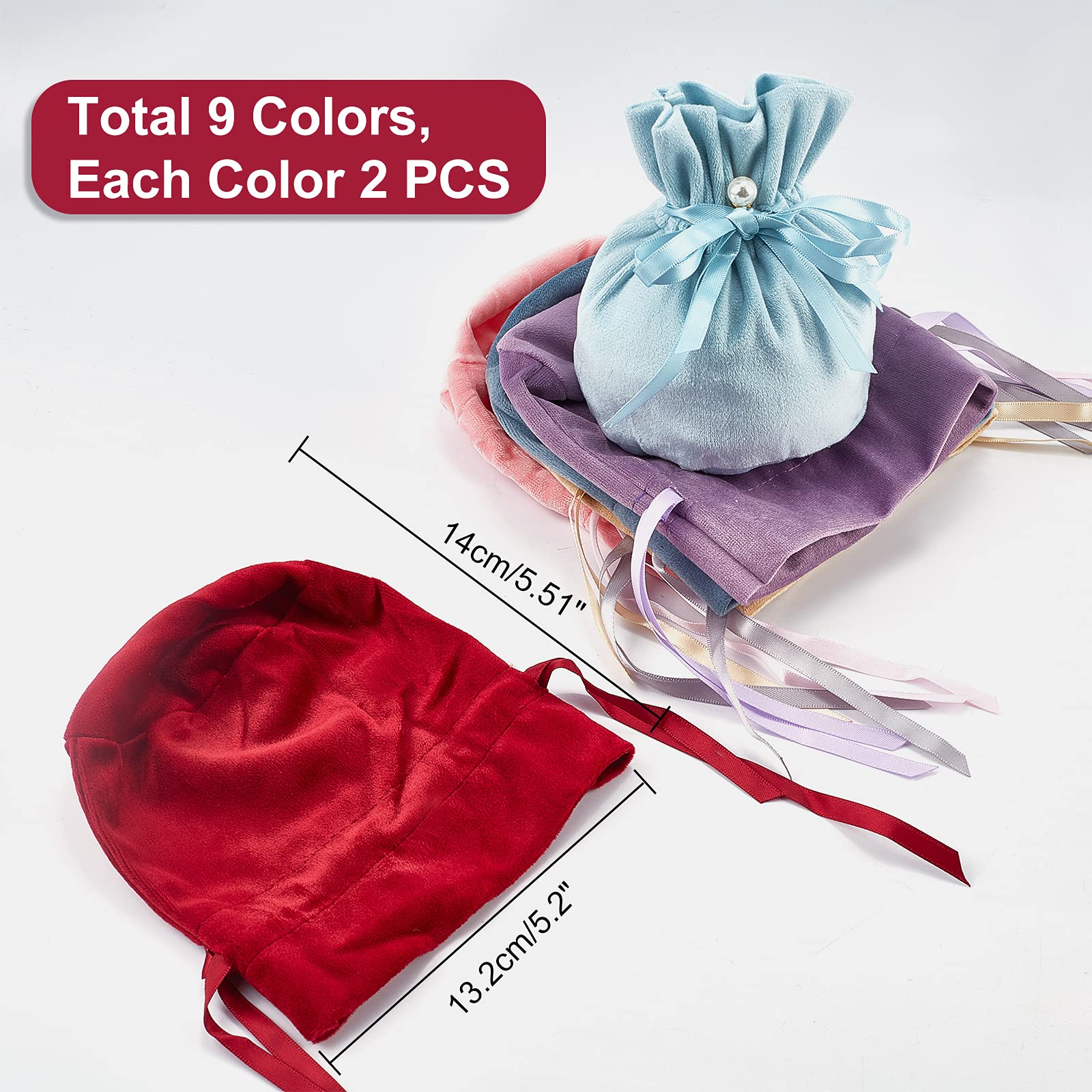 12 Pcs Sacs En Velours, Pochettes À Bijoux Avec Cordon Sacs