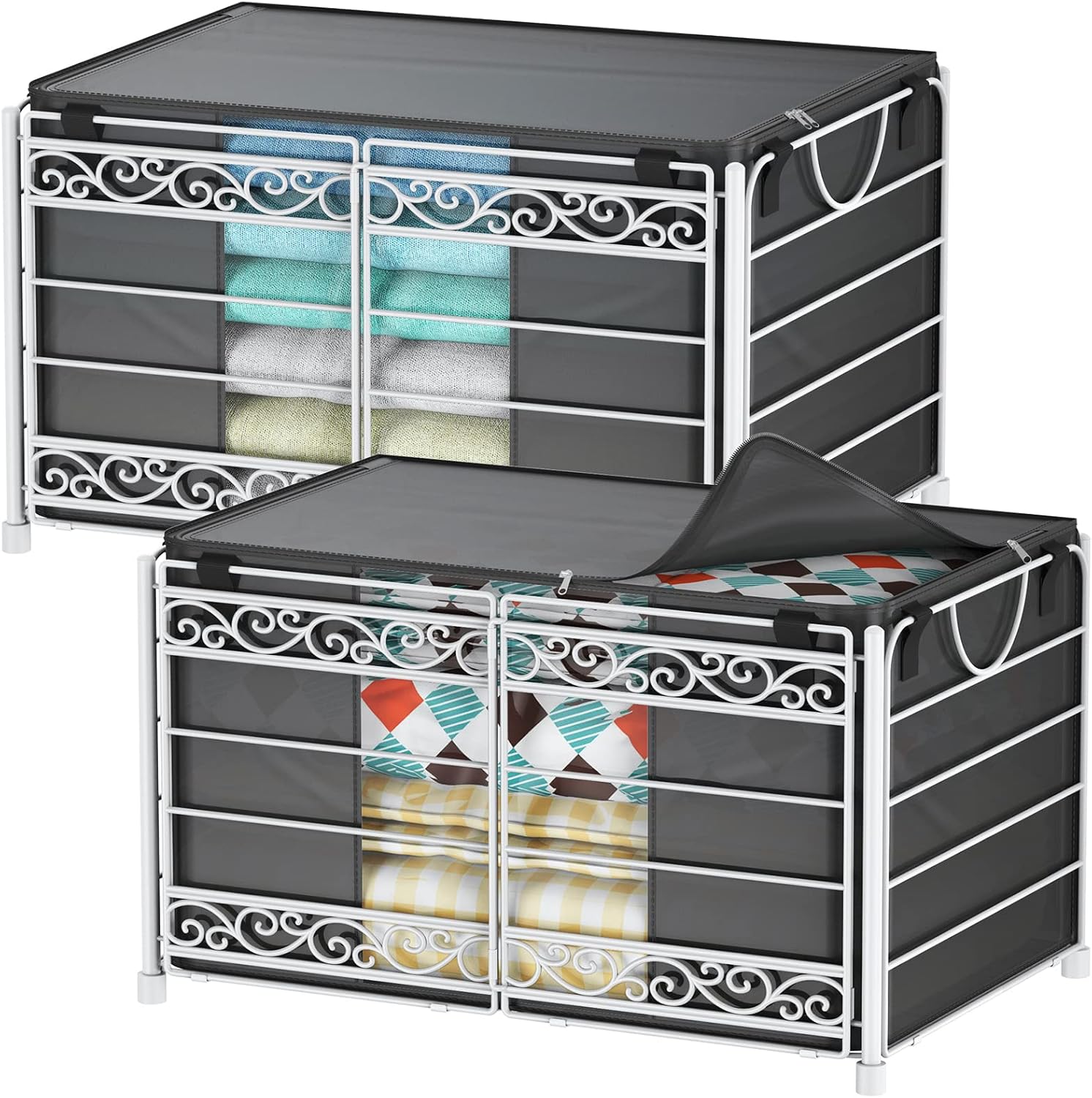 Clothes Storage Bins, Stackable Closet Storage Bins for