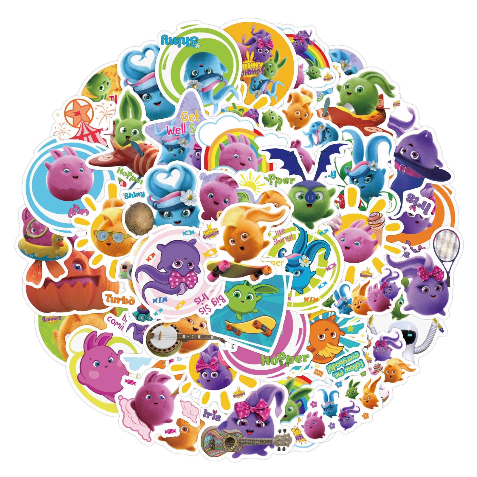 Amazon | サニーバニーズ ステッカー 53枚セット PVC 防水 シール