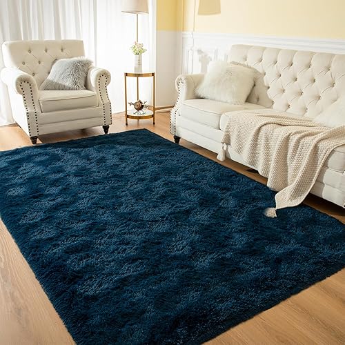 Miniatura 3 de Softlife - Alfombra de área para sala de estar de 6 x 9 pies, peluda, suave y mullida, de peluche largo, para habitación de los niños, guardería,