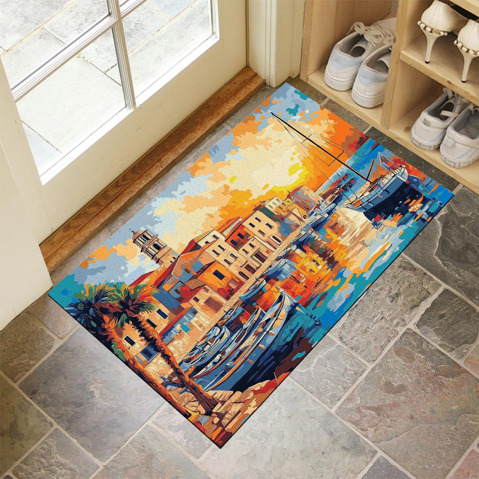 Paillasson extérieur antidérapant 90x150cm absorbant et résistant pour entrée