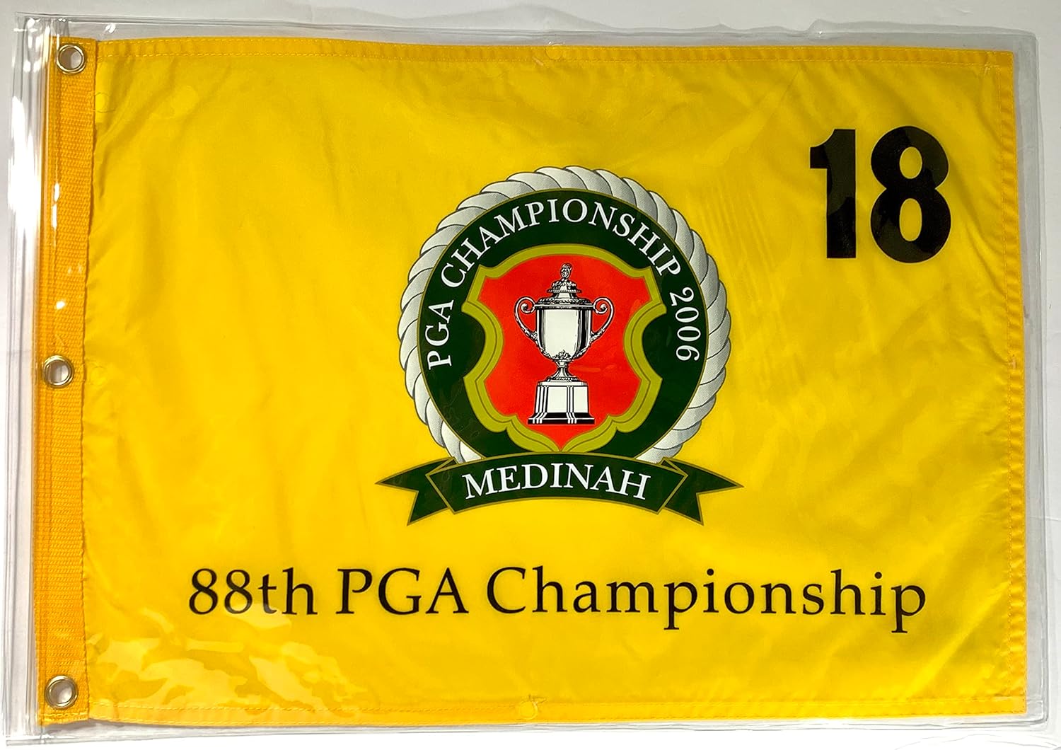 2006 Pga Championship Flag Medinah golf Tiger Woods yellow silkscreen pin flag
